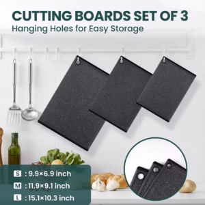 3 piece plastic large cutting boards set for kitchen